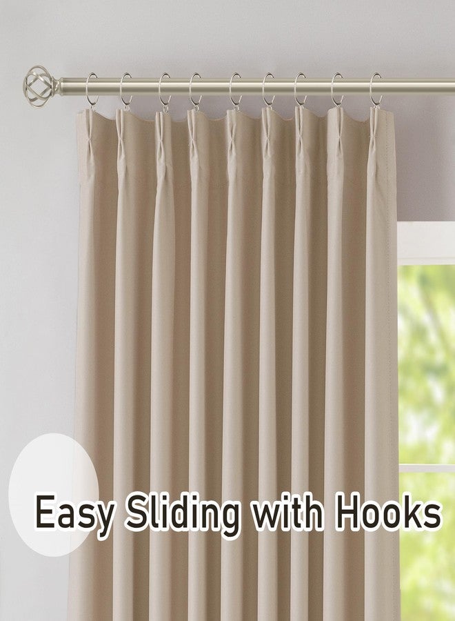 DONREN Sand Pinch Pleated Blackout Curtains with Hooks - 104 inch Length Room Darkening Thermal Insulated Window Curtain Panels for Living Room Bedroom 2 Panel 40" Wx104 L - Image 5
